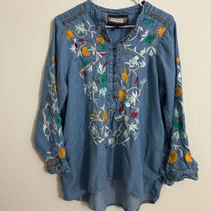 Embroidered Blue Blouse